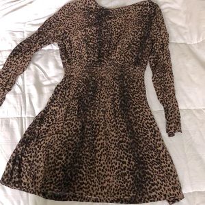 Cheetah print midi dress